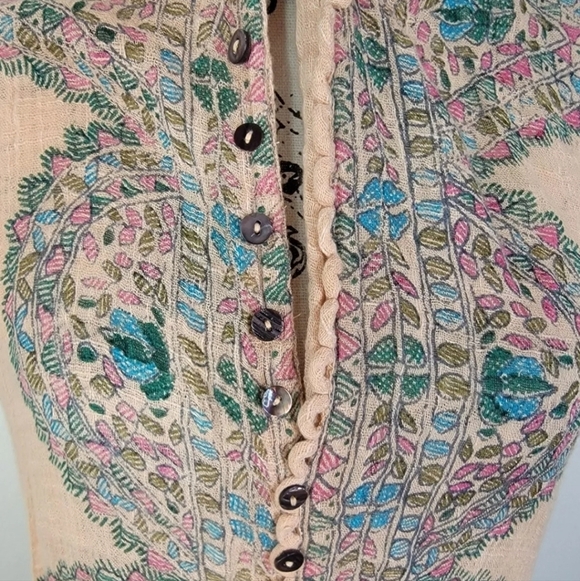 Free People One Papercur Shirt Dress Medium Gauze Sheer Cottagecore Beachy - Picture 5 of 11